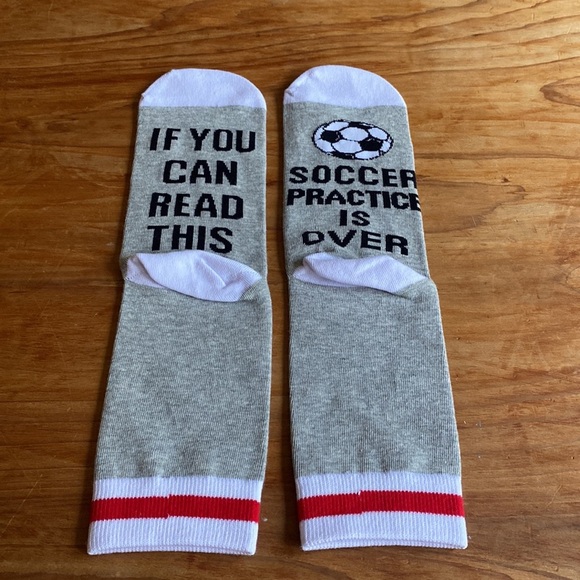 NWOT Soccer Message Socks - Picture 3 of 3